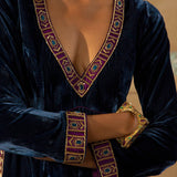 Peacock Blue Short Kurta Set-RTS