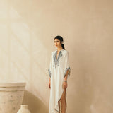 Ivory Asymmetrical Mirror Kaftan
