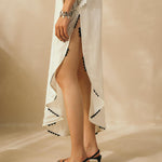 Ivory Asymmetrical Mirror Kaftan
