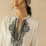 Ivory Asymmetrical Mirror Kaftan