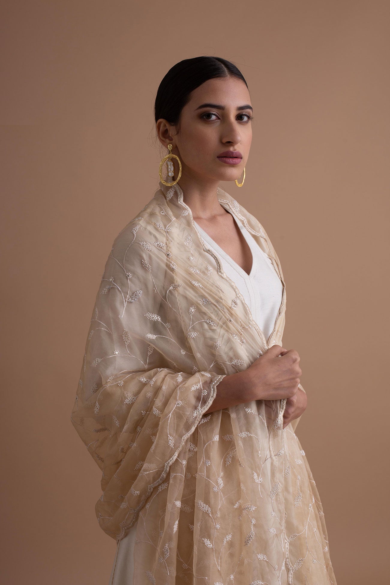 Ivory Twist Pleated Kurta Set