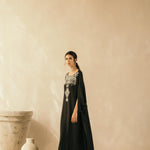 Midnight Black Mughal Kaftan
