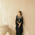 Midnight Black Mughal Kaftan