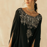 Midnight Black Mughal Kaftan