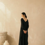 Midnight Black Mughal Kaftan