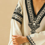 Straight Ebony & Ivory Appliqued Kurta Set