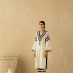 Straight Ebony & Ivory Appliqued Kurta Set