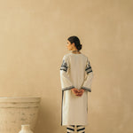 Straight Ebony & Ivory Appliqued Kurta Set
