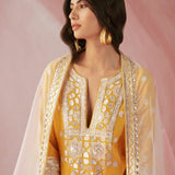 Yellow & Ivory Gota Salwar Set