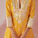 Yellow & Ivory Gota Salwar Set