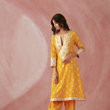 Yellow & Ivory Gota Salwar Set