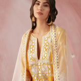 Yellow & Ivory Gota Salwar Set