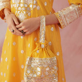 Yellow & Ivory Gota Salwar Set
