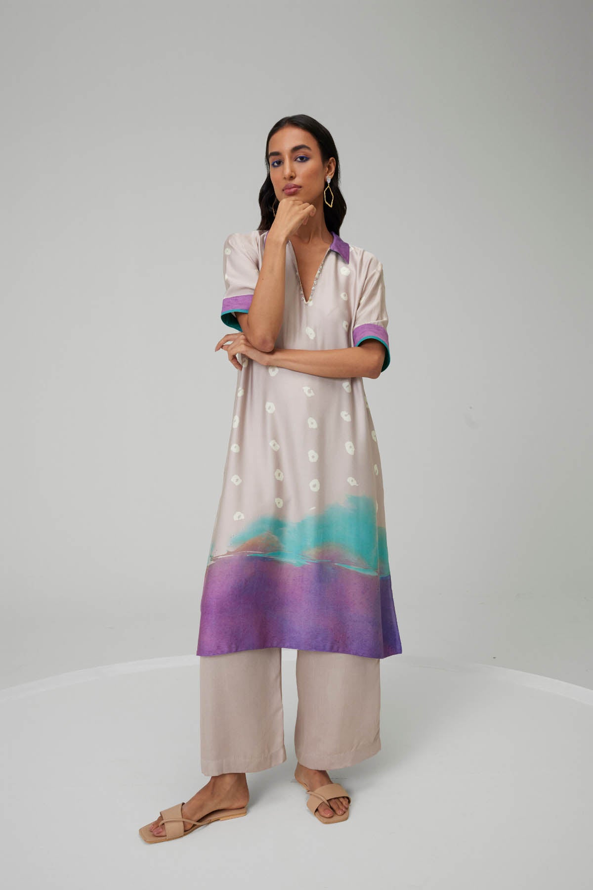 Bounce Collar Kurta Set - RTS