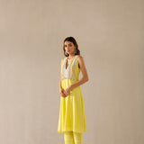 Lemon Slush Lace Kurta Set