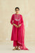 Crimson Magenta Mirror Yoke Kurta Set