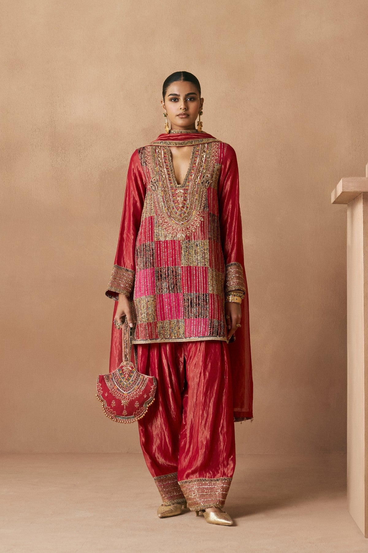 Mehrab - Deep Red Kurta Set