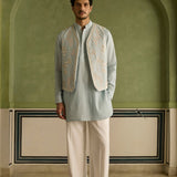 Sukoon - Ice Blue Gilet Set