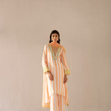 Peaches & Cream V Neck Kurta Set-HYD