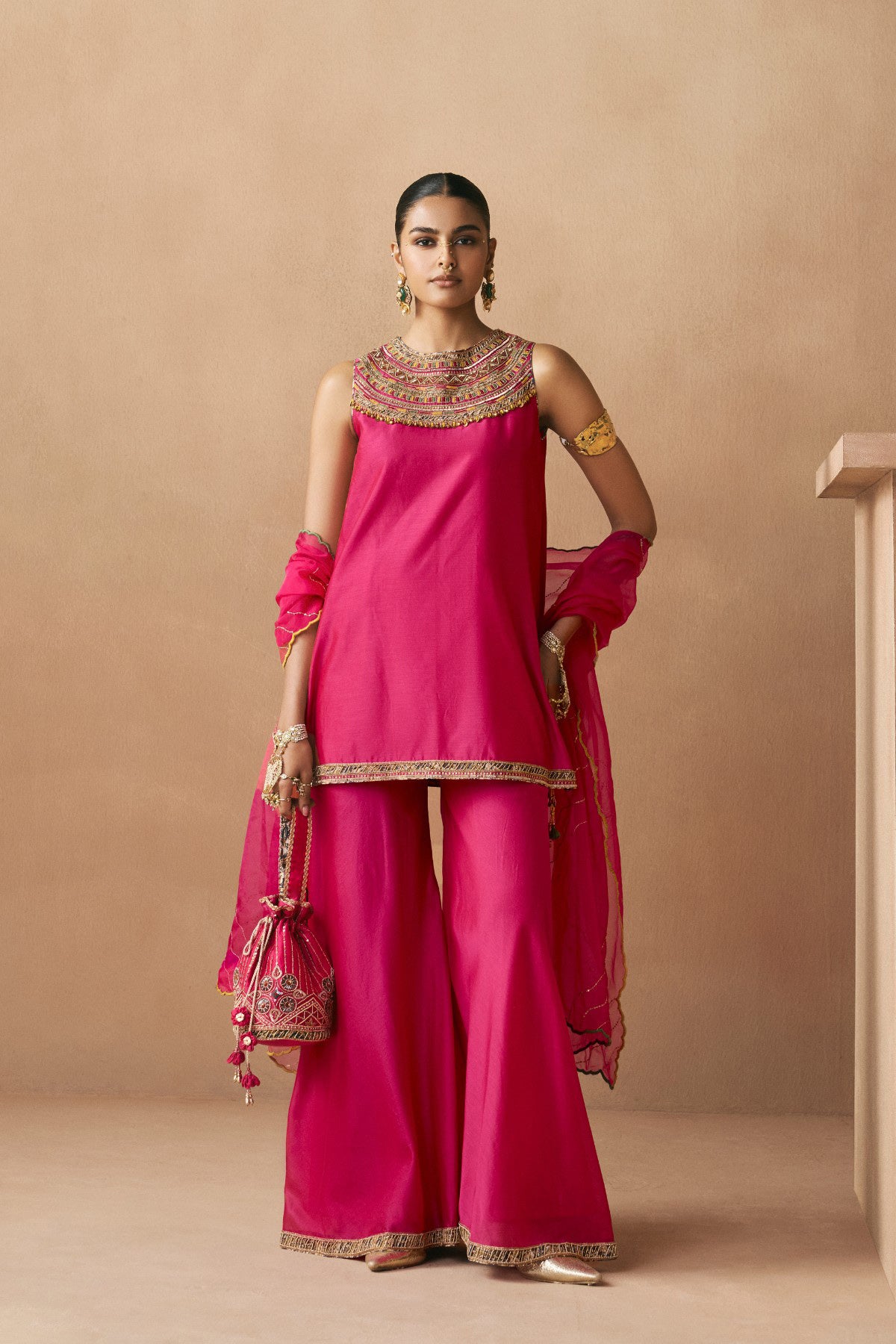 Homa - Crimson Magenta Sharara Set