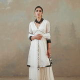 Ivory Striped Tissue Gharara Set