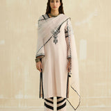Nude Beige & Ebony Appliqued Kurta Set