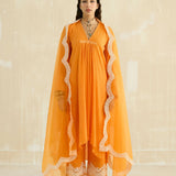 Asymmetrical Cotton Gauze Kurta Set