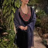 Charcoal Zardozi Kashmiri Kurta Set