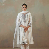 Ivory Kalidaar Embroidered Kurta Set