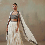 Ebony & Ivory Scalloped Lehenga