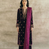 Velvet Mughal Motif Kurta Set