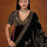 Avya - Wine & Bottle Green Anarkali