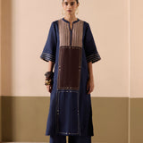 Margin - Navy Kurta Set