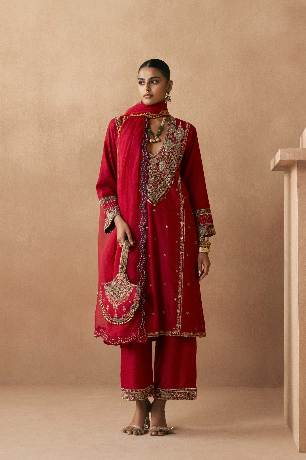 Prana - Deep Red Kurta Set