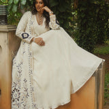 Sora - Ivory Anarkali with Cape Jacket