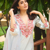Summer Blooms V-Neck Kurta Set