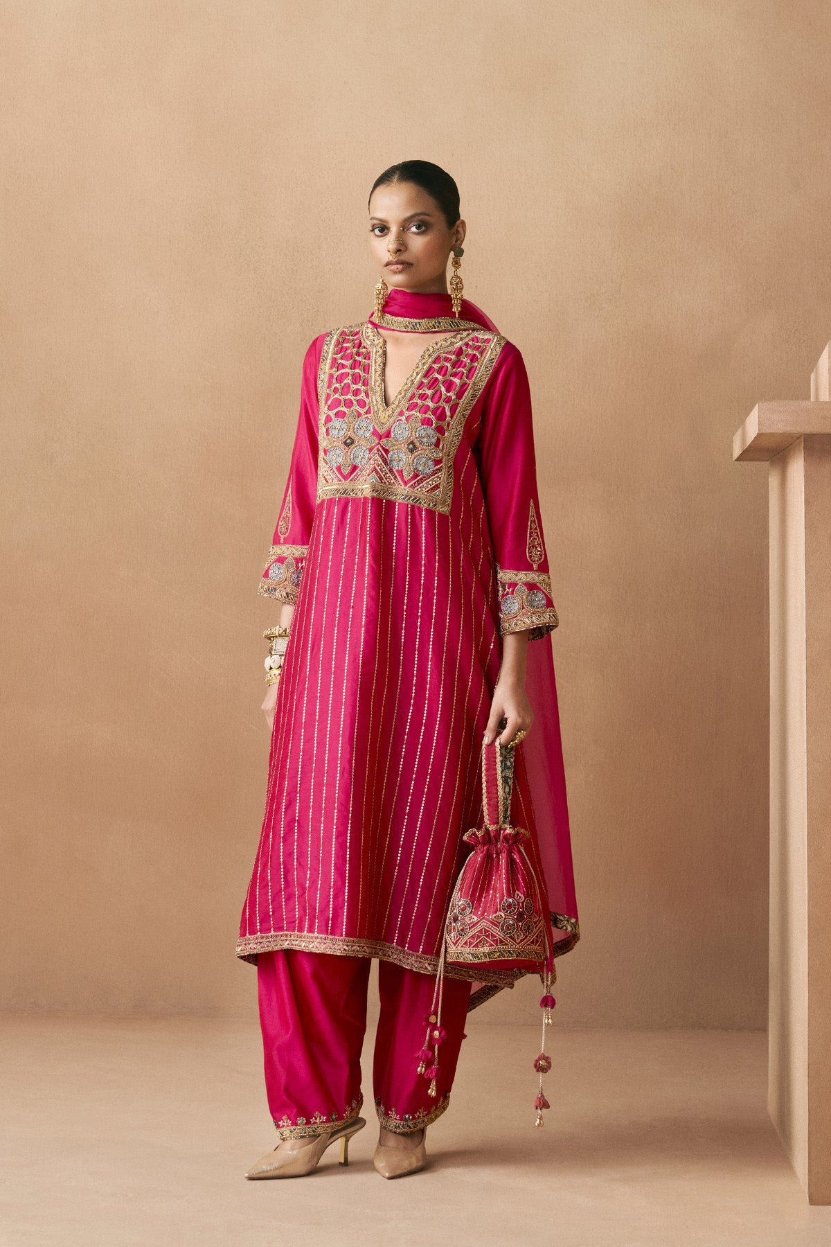Sama - Crimson Magenta Kurta Set