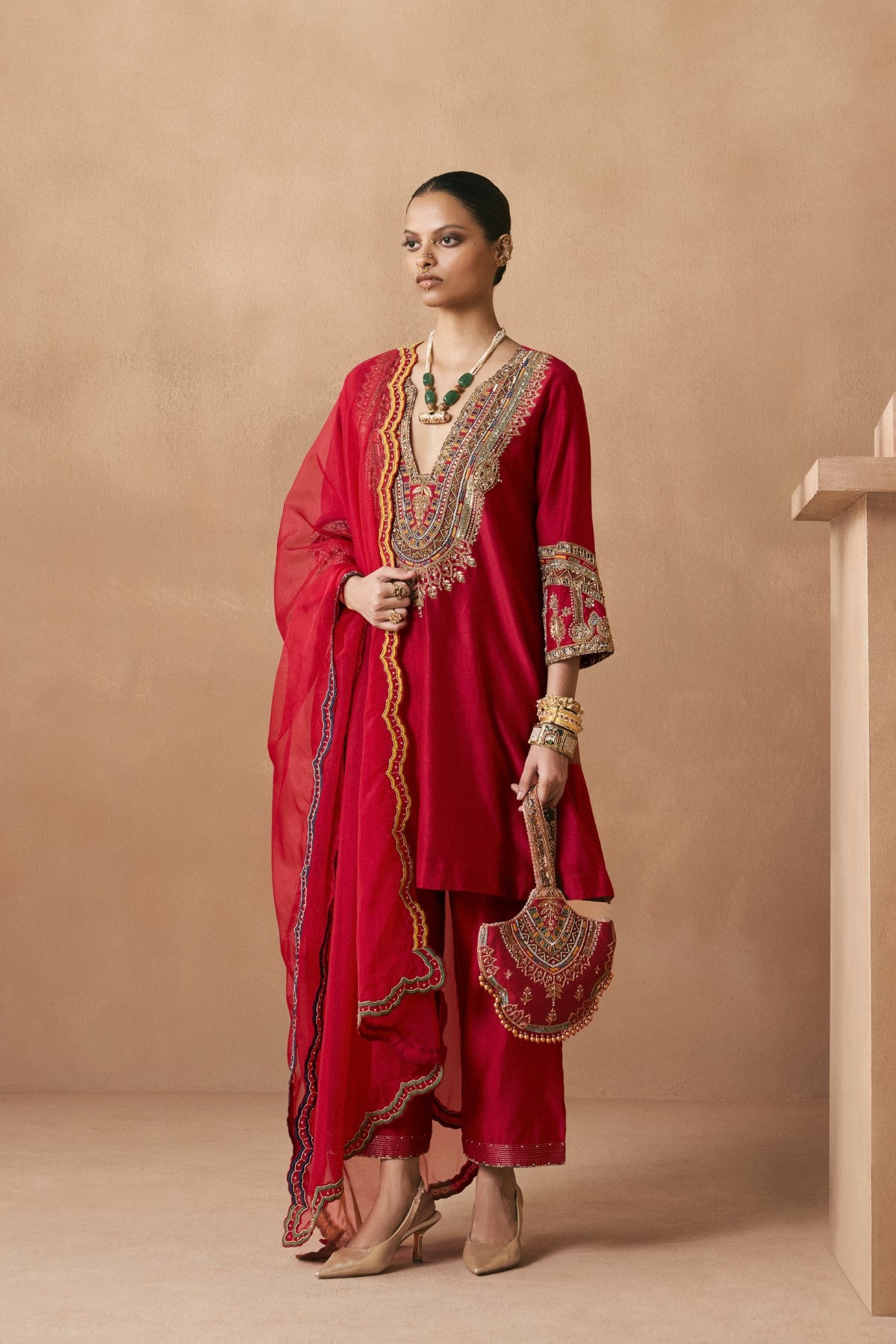 Satya - Deep Red Kurta Set