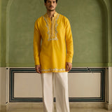 Amaan - Yellow Embroidered Kurta Set