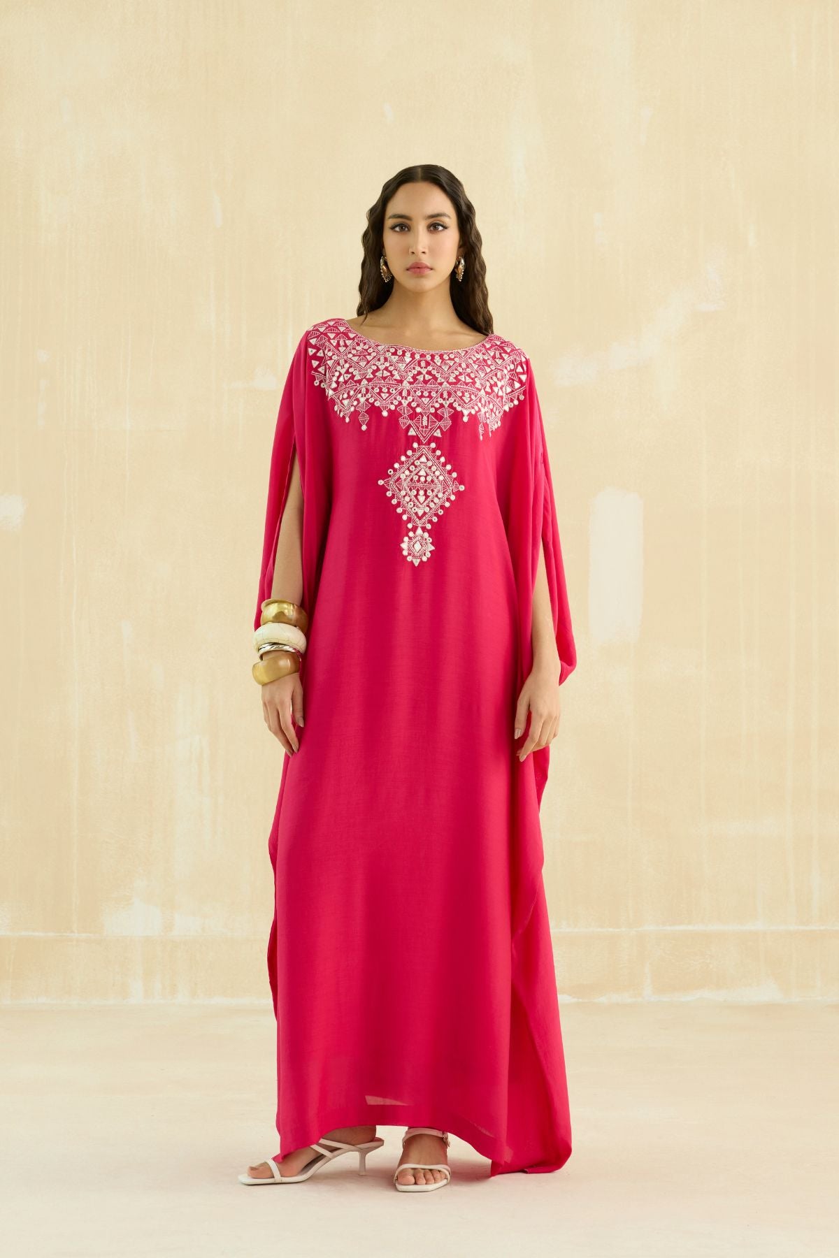 Crimson Magenta Mughal Kaftan