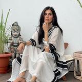 Ebony & Ivory Embroidered Kaftan