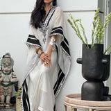 Ebony & Ivory Embroidered Kaftan