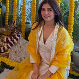 Ivory & Yellow Contrast Kurta Set