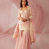 Blush Pink Spagetthi Gharara Set-RTS