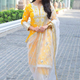 Yellow & Ivory Gota Salwar Set