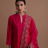 Pin-Tuck and Zari Kurta Set