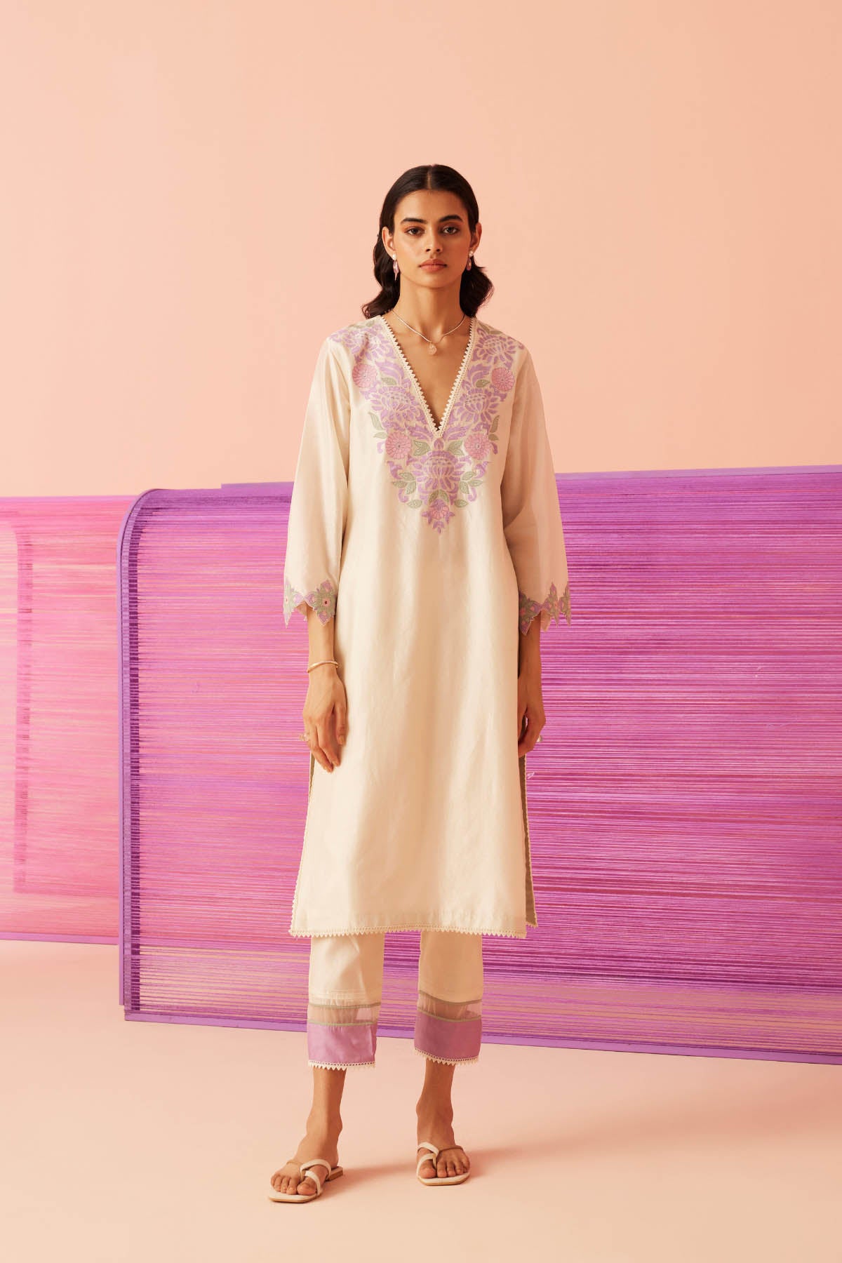 Mystic Blooms Applique Kurta Set