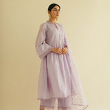 Pin Tuck and Lace Kurta Set