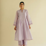 Pin Tuck and Lace Kurta Set-RTS