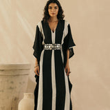 Ebony & Ivory Striped Kaftan